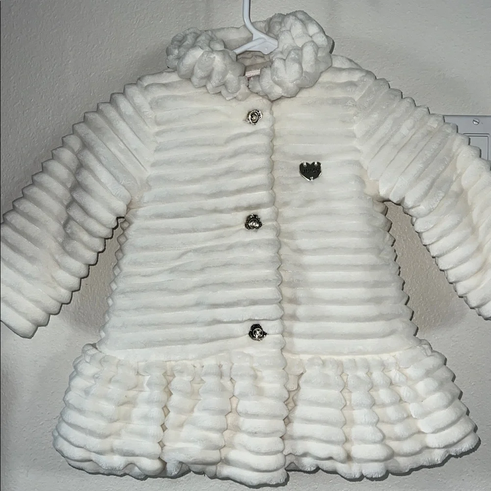 SUPER SOFT JUICY COUTURE - SIZE 2T. Faux Fur Coat w/ Buttons